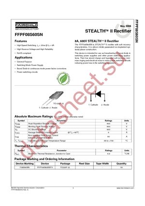 FFPF08S60SNTU datasheet  